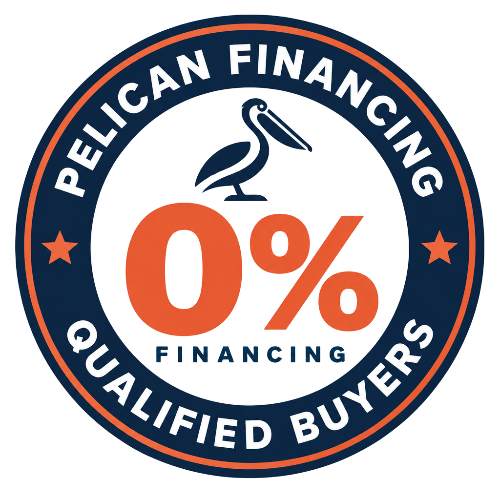 Pelican 0% financing seal — for qualified buyers, terms apply